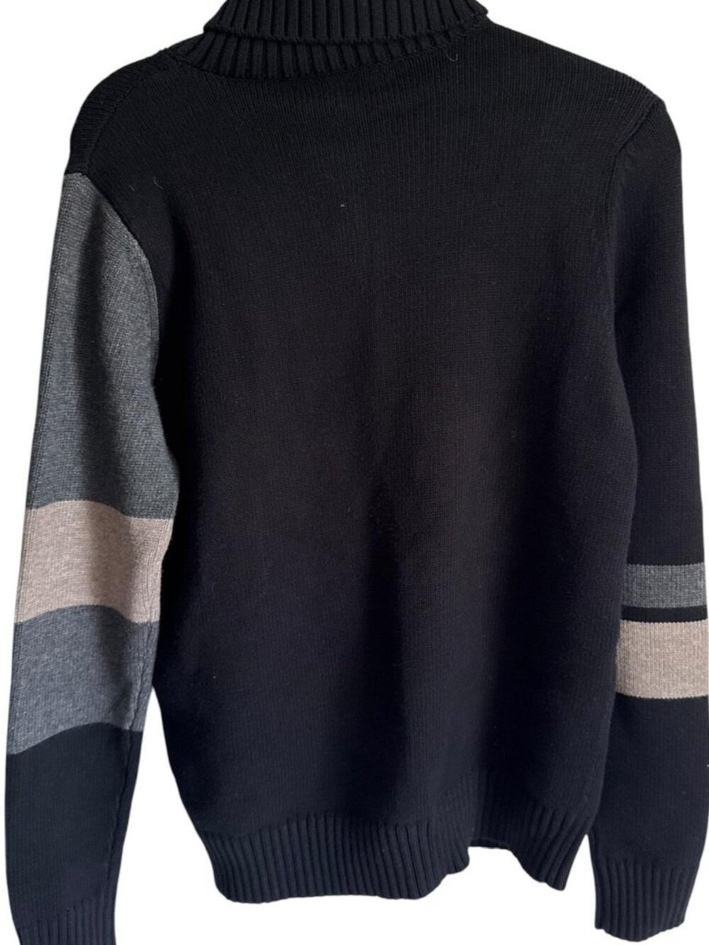 Alp N Rock Black, Grey and Cream Turtleneck Sweater, Size Small